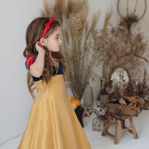 Snow white princess dress Toddler girls princess party dress Kids princess costume Birthday party dress  Halloween cosplay princess dress