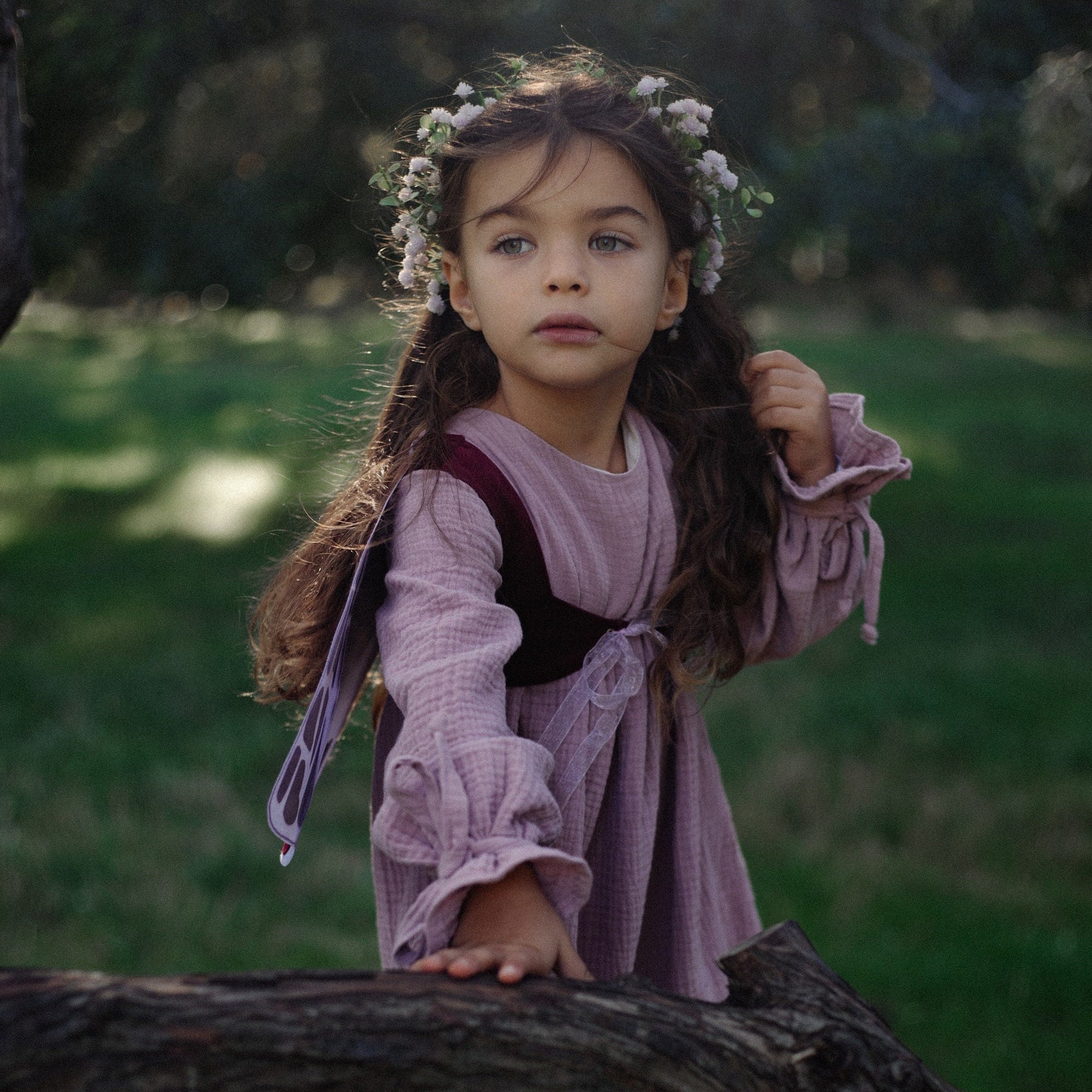 Toddler Woodland Fairy Costume Kids Fairytale Wings Set Fairycore