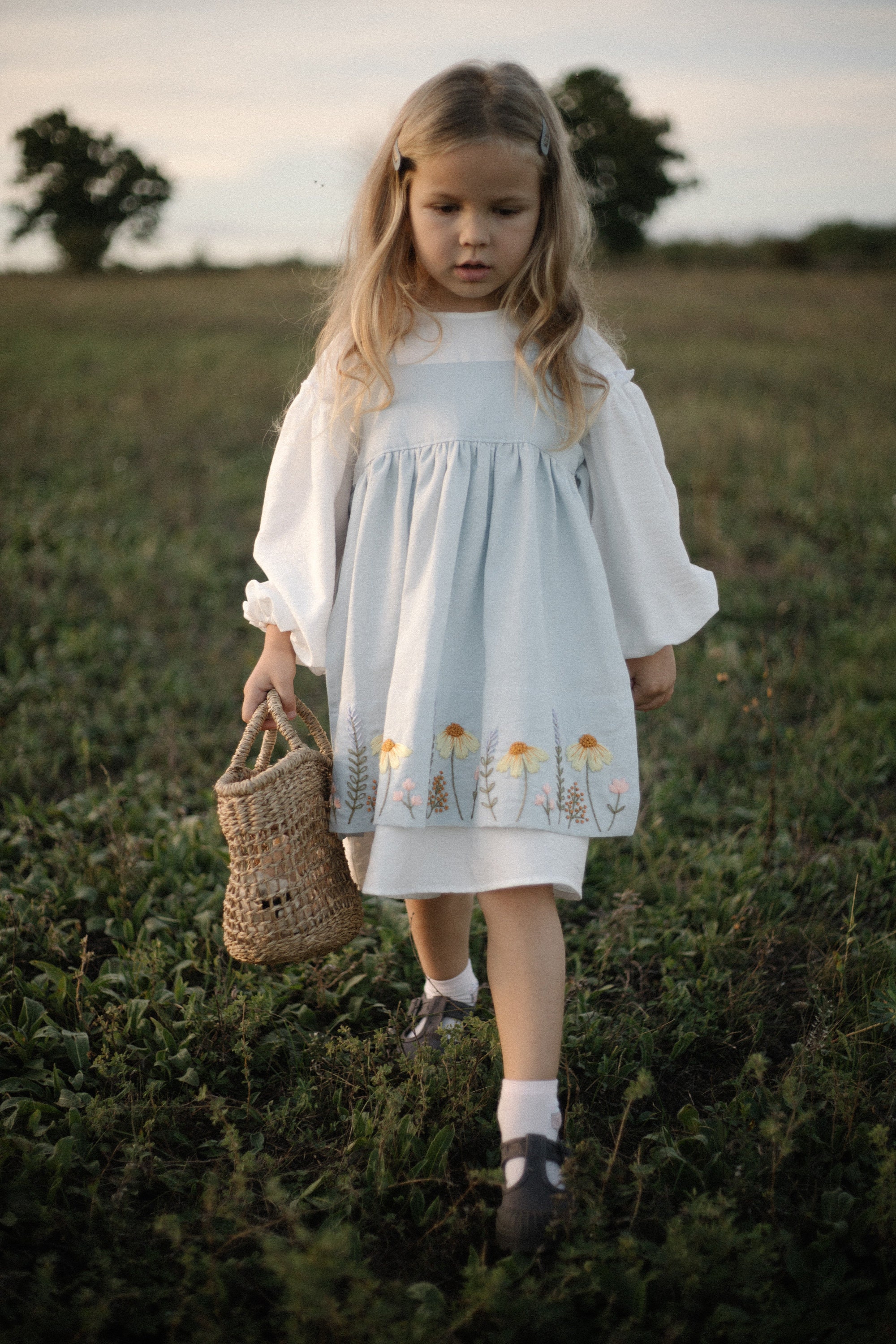 Linen Cottagecore Dress Toddler Girl Kids Gift Box Toddler - Etsy