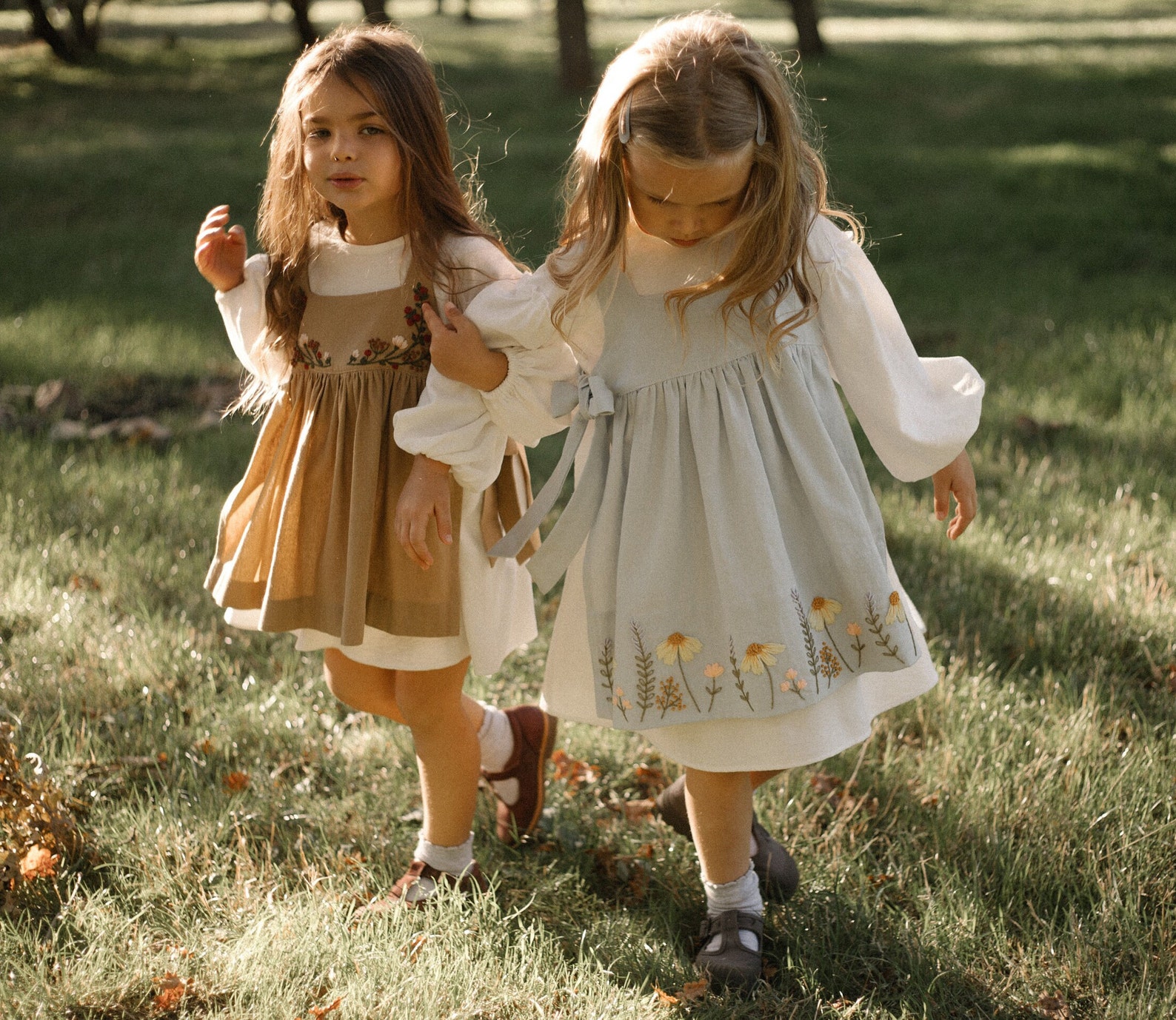 Linen Cottagecore Dress Toddler Girl Kids Gift Box Toddler Flower