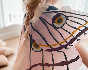 Fee Kostüm Mädchen Waldfee Flügel Kostüm Kinder Halloween Kostüm Kleinkind Fairycore Blumen Haarschmuck Cosplay Flügel mit Fee Krone