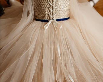 Hochzeit Kleid Mädchen Kleid Kleinkind Blumenmädchen Kleid Feenkern Kleid für girles Formelles Midikleid Tüll Geburtstags-Partykleid Ballkleid für Mädchen