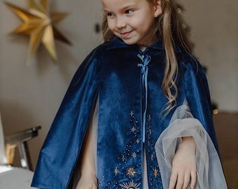 Prinzessin Abendkleid Samt Umhang Blumenmädchen Kleid Formelles Midikleid Tüll Geburtstags-Partykleid Hochzeit Ballkleid für Mädchen