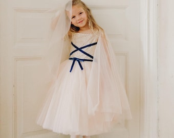Hochzeit Kleid Mädchen Kleid Kleinkind Blumenmädchen Kleid Feenkern Kleid für girles Formelles Midikleid Tüll Geburtstags-Partykleid Ballkleid für Mädchen