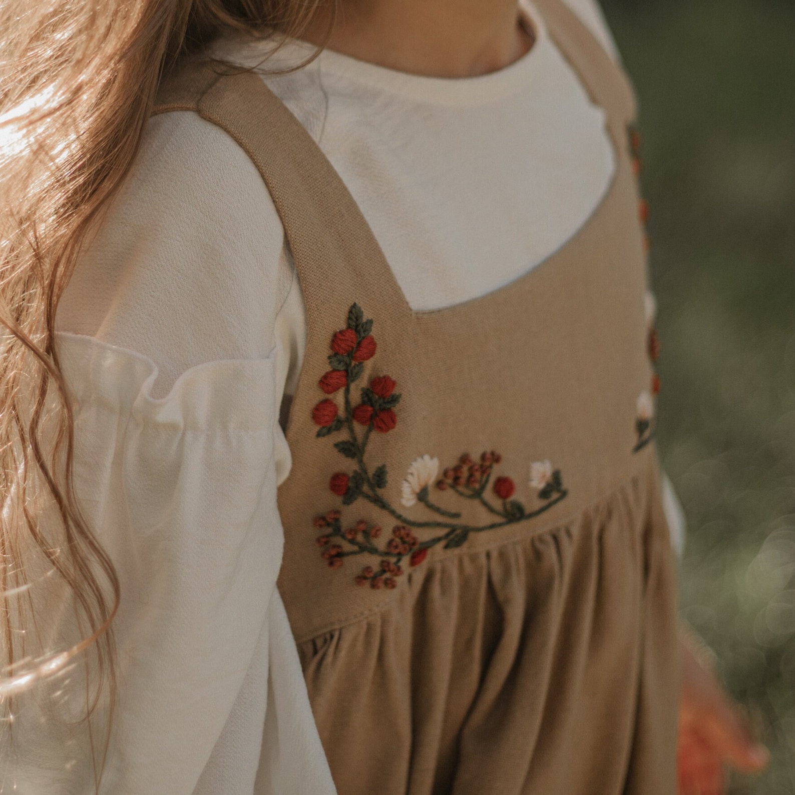 Linen Cottagecore Dress Toddler Girl Kids Gift Box Toddler Flower