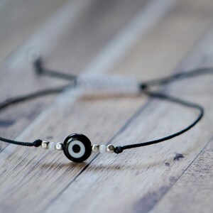 Evil Eye Beaded Simple Adjustable Bracelet