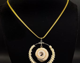 Rattle Snake Vertebrae Shivas Eye Shell Necklace- Talisman - Ethically Sourced