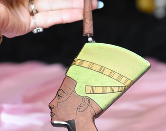 Nefertiti & Ankh Wall Hanging | Ancient Egyptian Symbolism | Divine Feminine Art | Altar Art