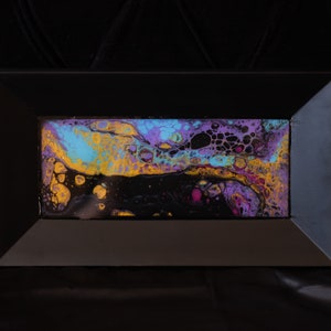 Fluid Liquid Acrylic Abstract Painted Decorative Tray/ Serving Tray Resin Finish 14x18’&#39; -trippy art - functional art