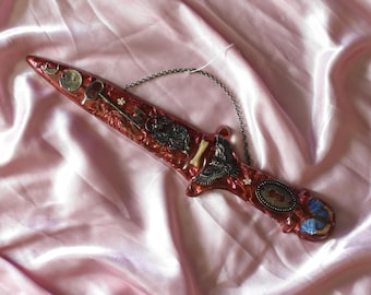 Hecate Athame | Ritual Altar Decor | Witch Wall Hanging | Gothic Apothecary Decor | Energy Work Tool | Occult Art / Hekate / Resin Dagger
