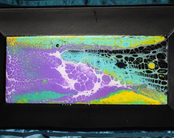 Bandeja acrílica para líquidos hecha a mano: bandeja decorativa para servir, arte psicodélico