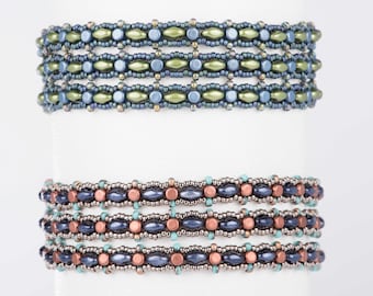 Mini Minos Bracelet Pattern using Minos and SuperDuo Beads - PDF Tutorial Beading