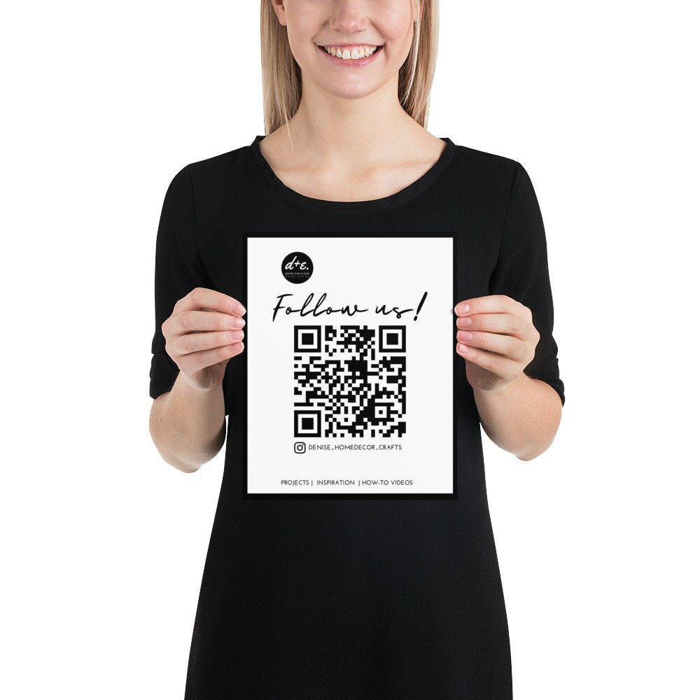 Follow Us Custom QR Code Poster Print | Etsy