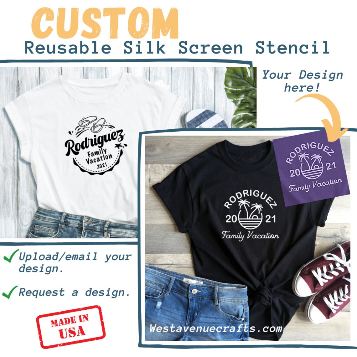 DIY Custom REUSABLE Silk Screen Stencils for Screenprinting Etsy