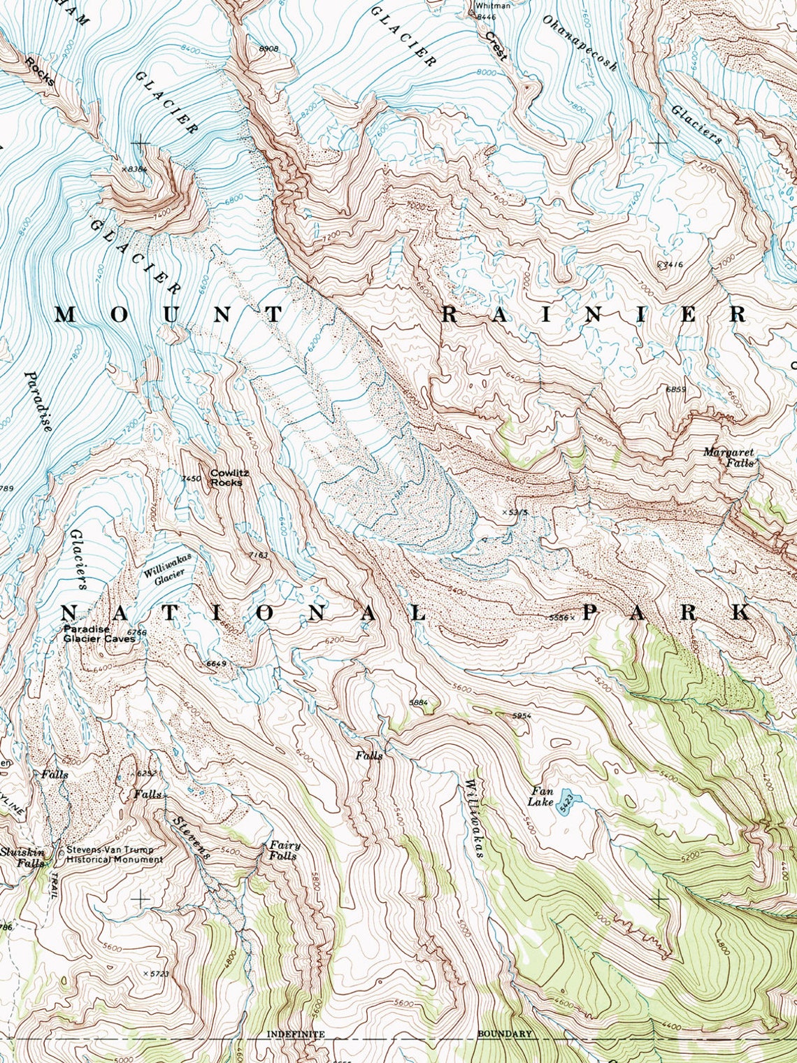 Mount Rainier Print / Rainier Topographic Map / Mount Rainier - Etsy