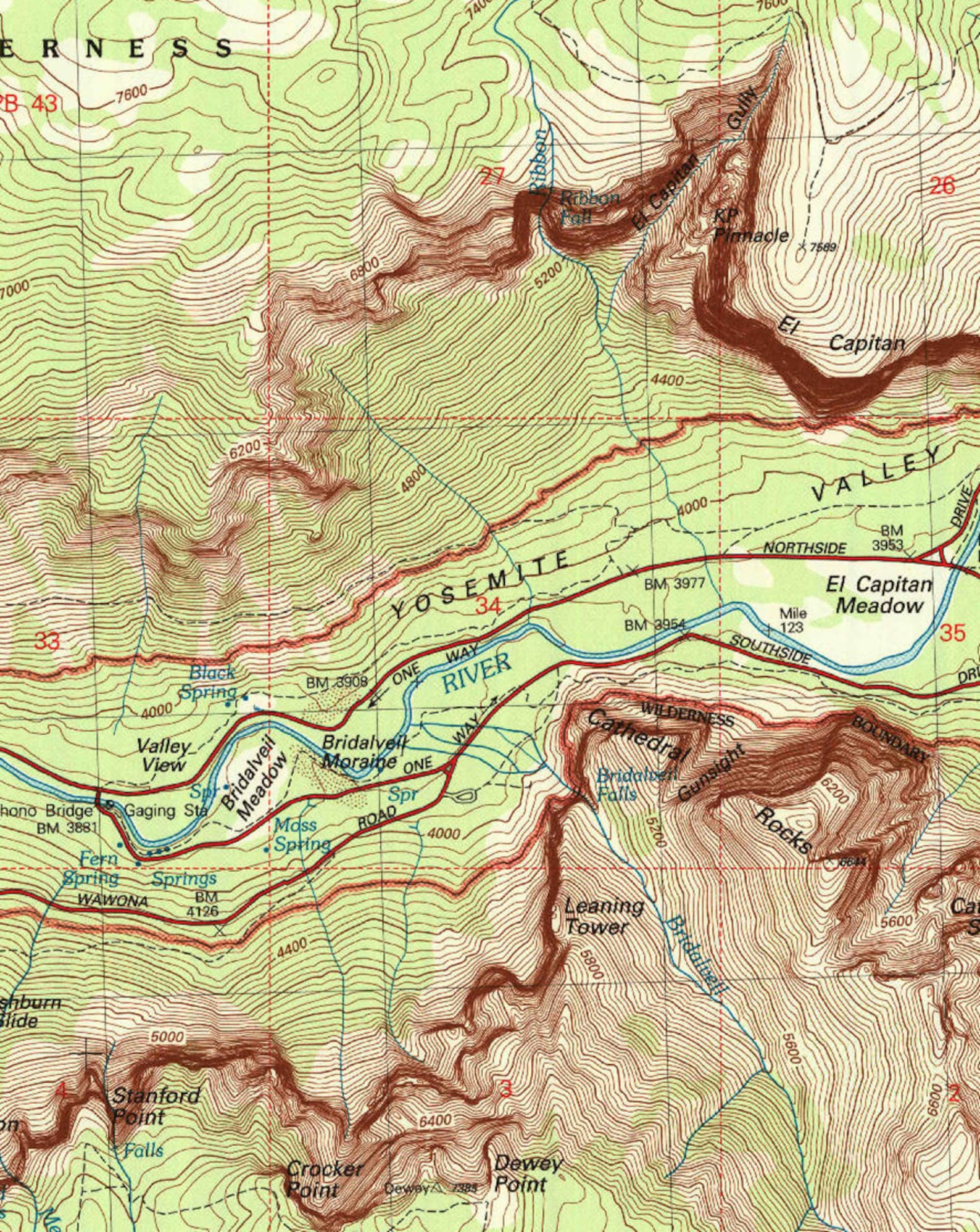 Yosemite Topographic Map Print / Yosemite Valley Map / Etsy