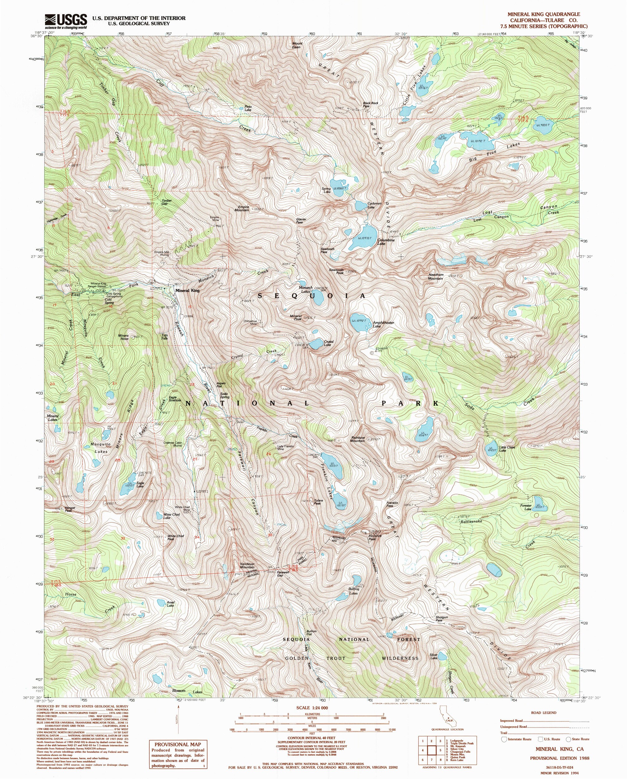 Printable Map Of Sequoia National Park