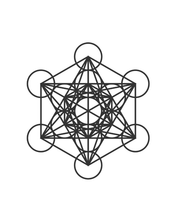Items similar to Metatrons Cube Sacred Geometry Printable Black and ...