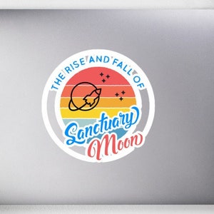 Murderbot Diaries The Rise and Fall of Sanctuary Moon Vintage Sunset Fan Art Bubble-free stickers