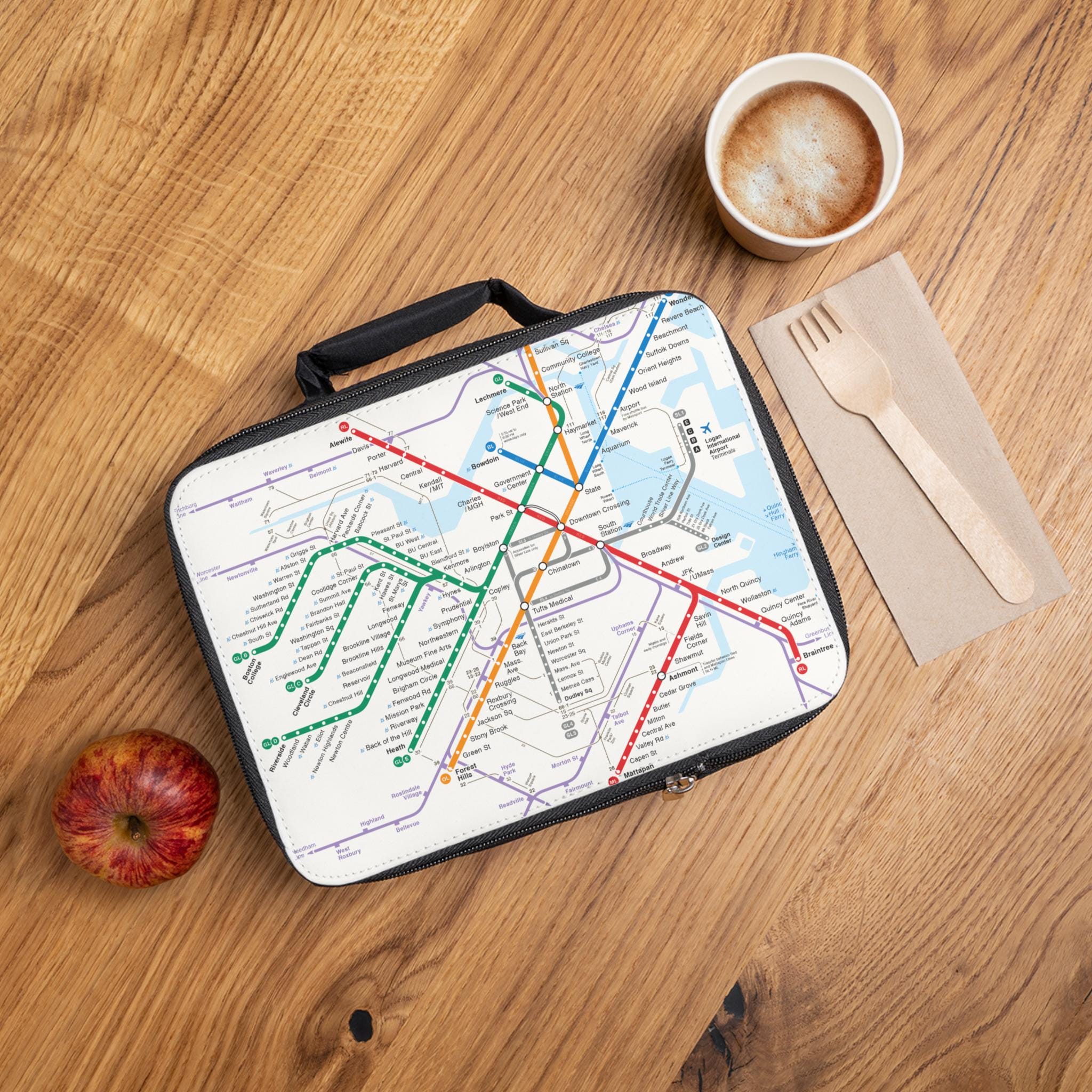 Subway Map Lunch Bag | Boston City Transit Map Lunchbox - Etsy