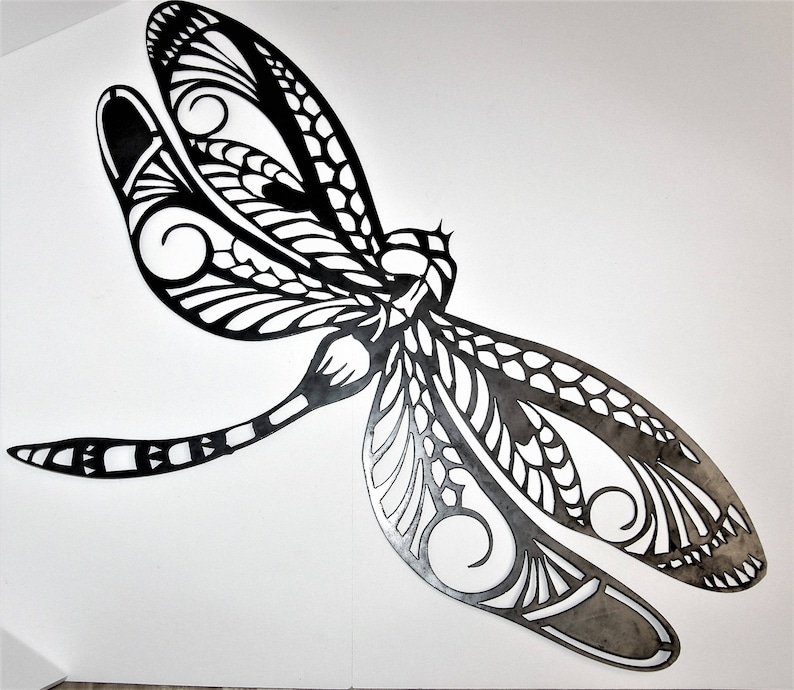 Dragonfly metal wall garden patio art metal art. Etsy