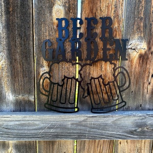 Beer garden sign for patio, man cave and bar