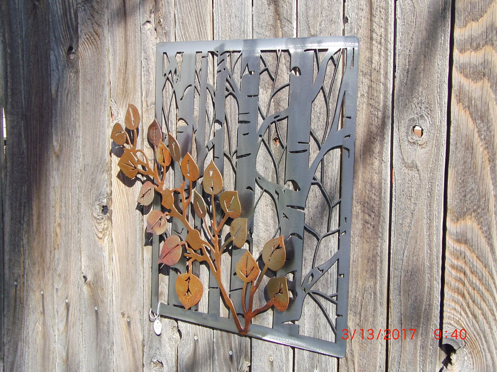 Aspen trees w/ aspen branch metal art wall hanging Etsy