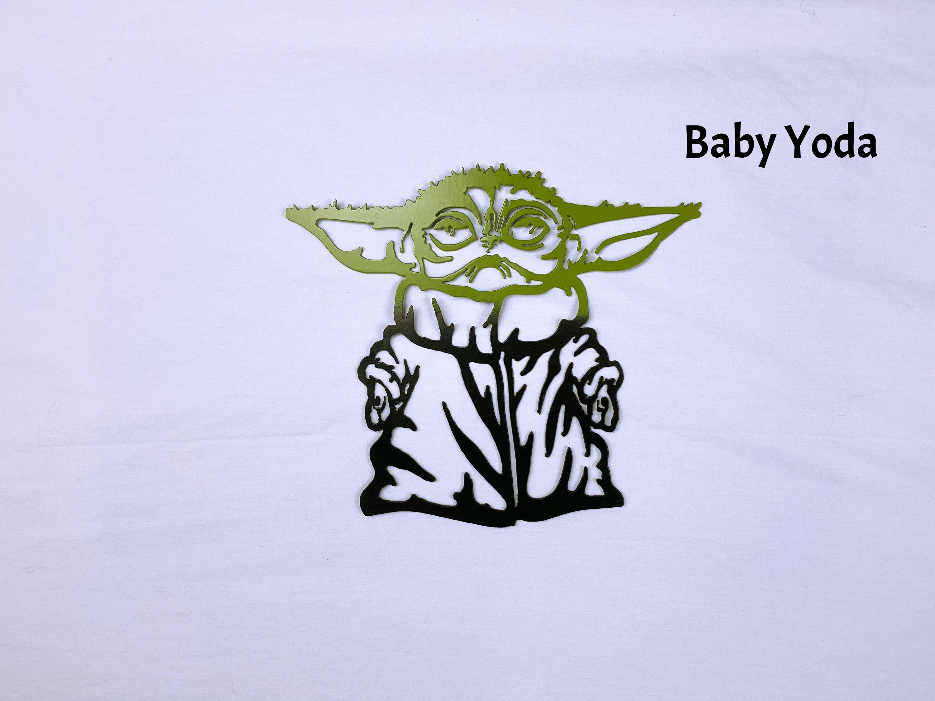 Adorable Baby Yoda and Crib Yoda Inspired Metal Art Etsy UK