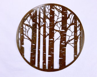 Aspen Trees  rustic patina metal wall art