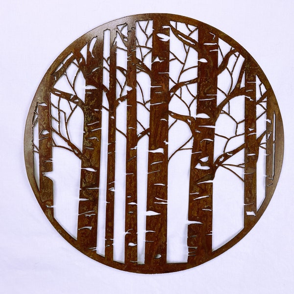 Aspen Trees  rustic patina metal wall art