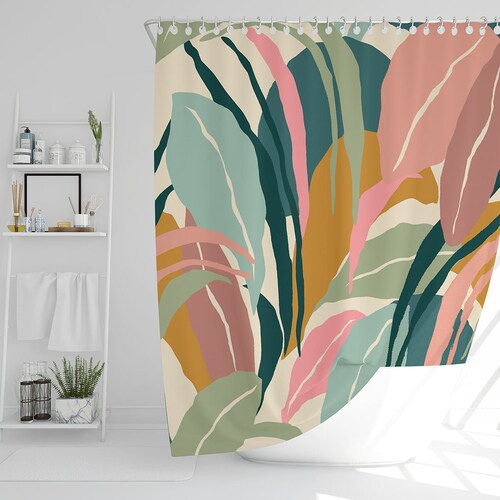 Shower Curtain Boho Mid-century Sunset Abstract Patternstrendy - Etsy