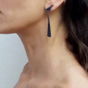Black Triangle Post Earrings, Triangle Shape Black Earrings, Statement Earrings, Triangle Earrings, Post Earrings, Black Geometric Earrings
