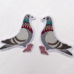 Iron On Bird Common Pigeon Patch Accessory glitter neck