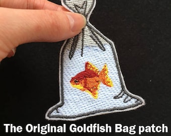 Embroidery Goldfish Patch Iron on Patch for Jackets Gifts Goldfish Bag 