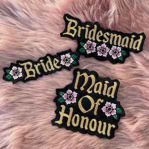 Bridal Party Iron On Patches Personalised Patches for your Bride Squad