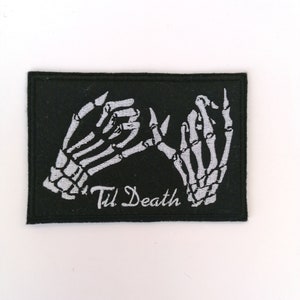 Until Death Pinkie Promise Skeleton Hands Iron On Embroidery Patch Iron On