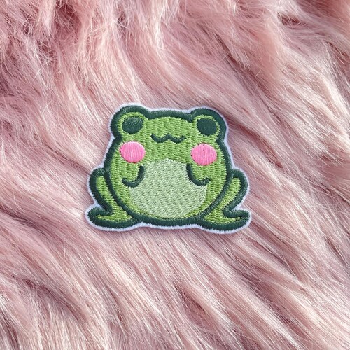Süßer kleiner grüner Frosch-Aufnäher zum Aufbügeln