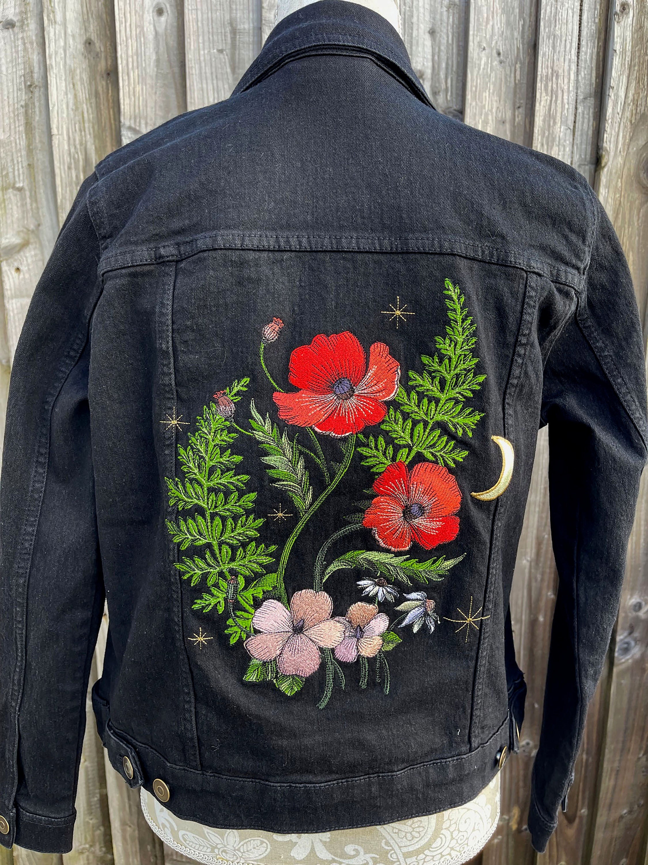 [GRAVER]★FLOWER DOT EMBROIDERY JACKET UNISEX] Flower Dot Embroidery Snap Hooded Jacket - GRAVER