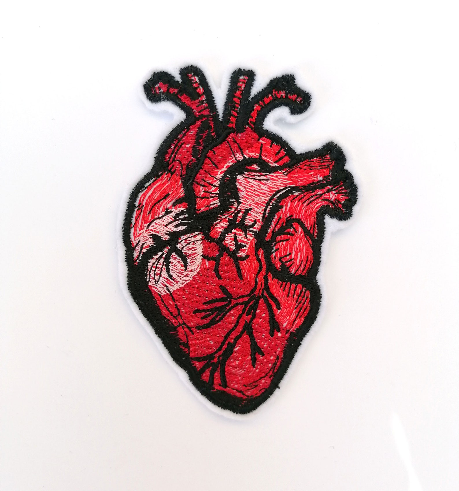 Embroidered Human Heart Organ Iron on Embroidery Patch Etsy