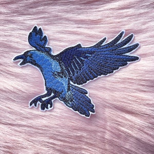 Iron On Crow Embroidery Patch Raven Bird Witchy