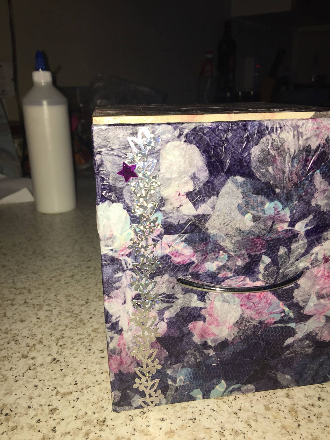 Floral Keepsake Box Designed Gift Storage Case CD Sized Wrapped Table