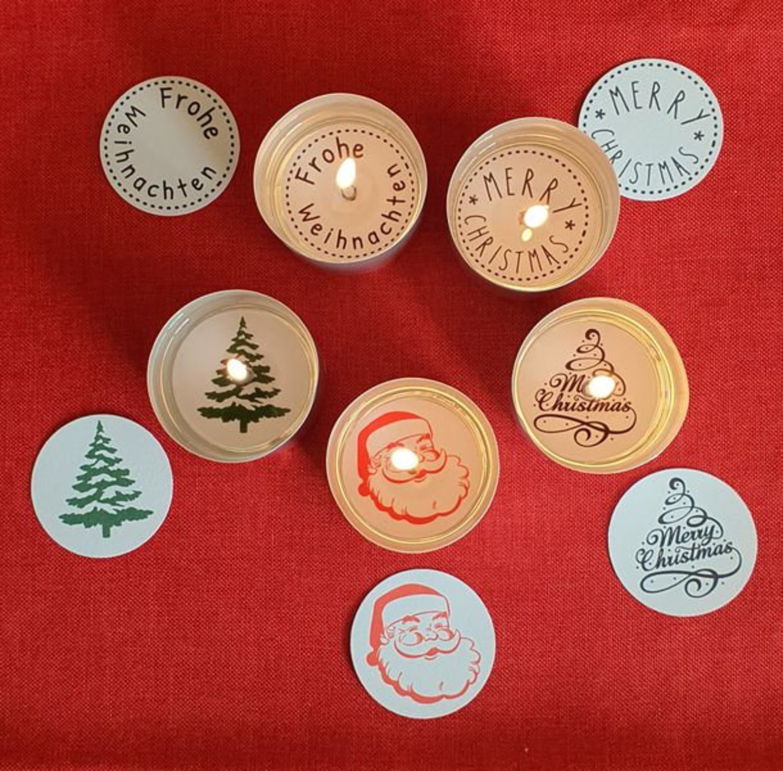 5 Teelichter mit Botschaft Gastgeschenk Weihnachten oder Etsy