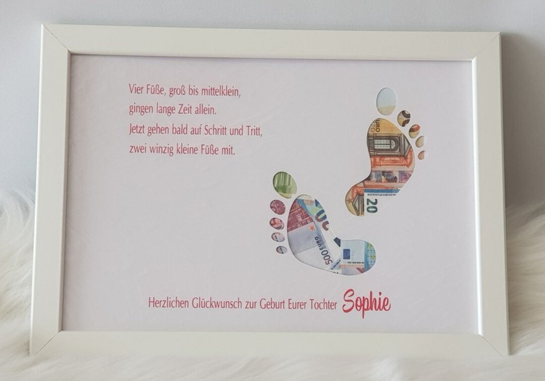 Geldgeschenk zur Geburt 2 Hochzeit Baby Taufe Bilderrahmen Etsy.de