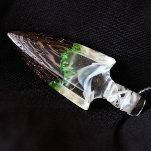 Pendant crystal arrowhead. Forest pendant. Resin Wood Necklace. Wooden pendant for women and men.