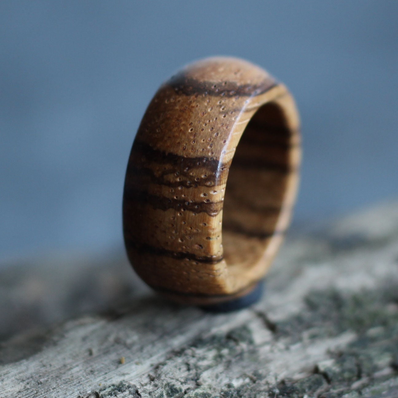 Wood Band Ring Custom Wood Ring Zebrano Wood Bands Wooden - Etsy