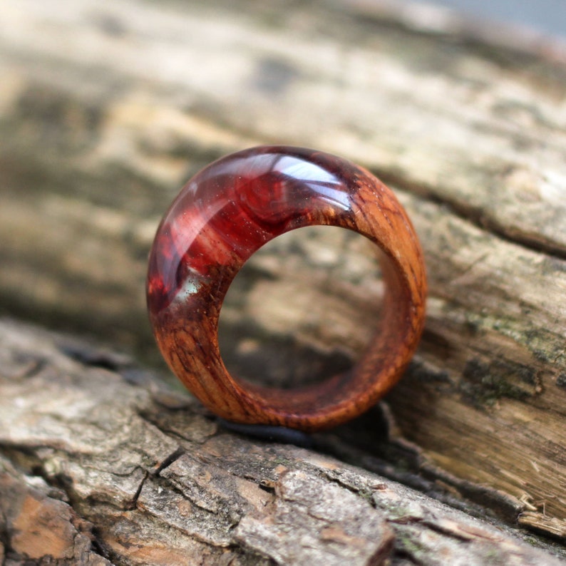 Wood Ring Eco Epoxy Jewelry Wood Ring for Women and Men Unique Etsy