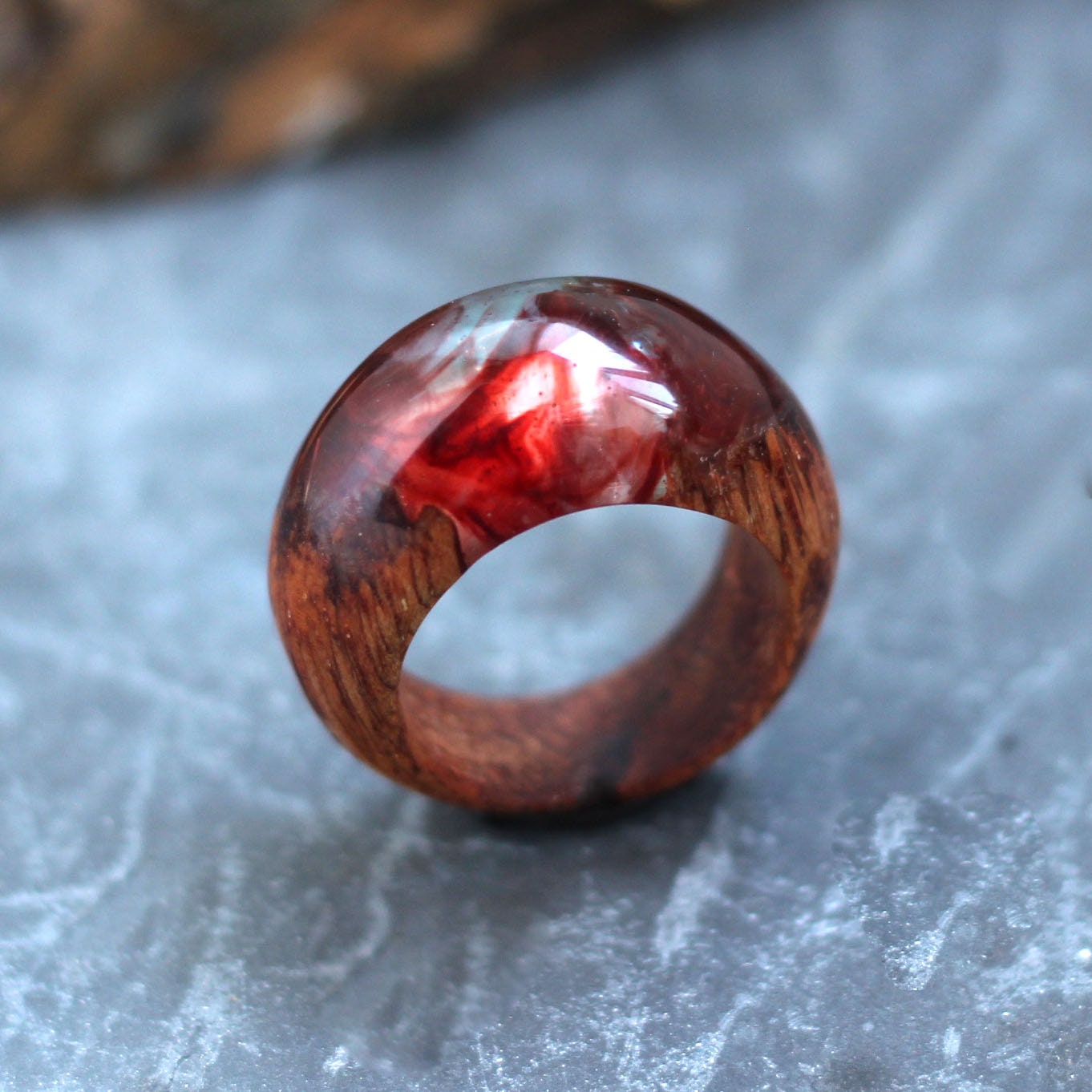 Wood Ring Eco Epoxy Jewelry Wood Ring for Women and Men Unique Etsy