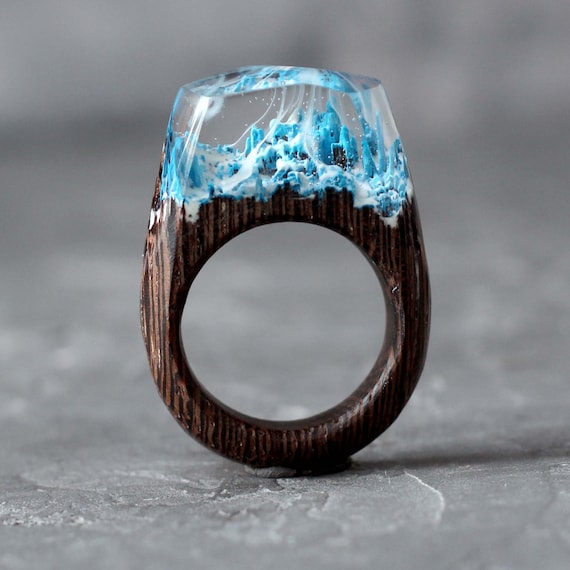 Resin Wood Ring Secret World Inside The Ring Wooden Rings for