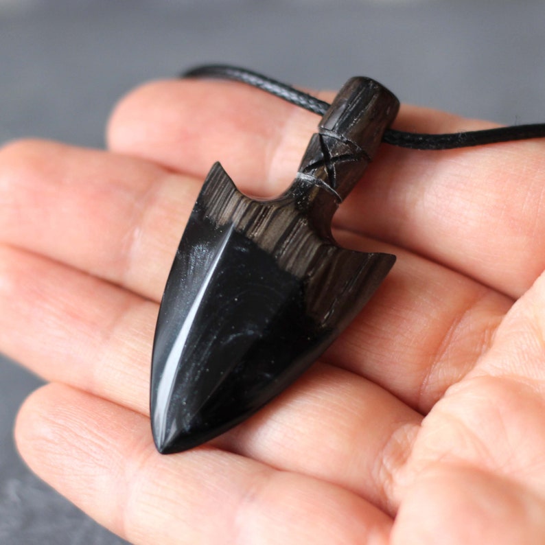 Pendant Crystal Arrowhead Wooden Pendant for Women and Men. Etsy
