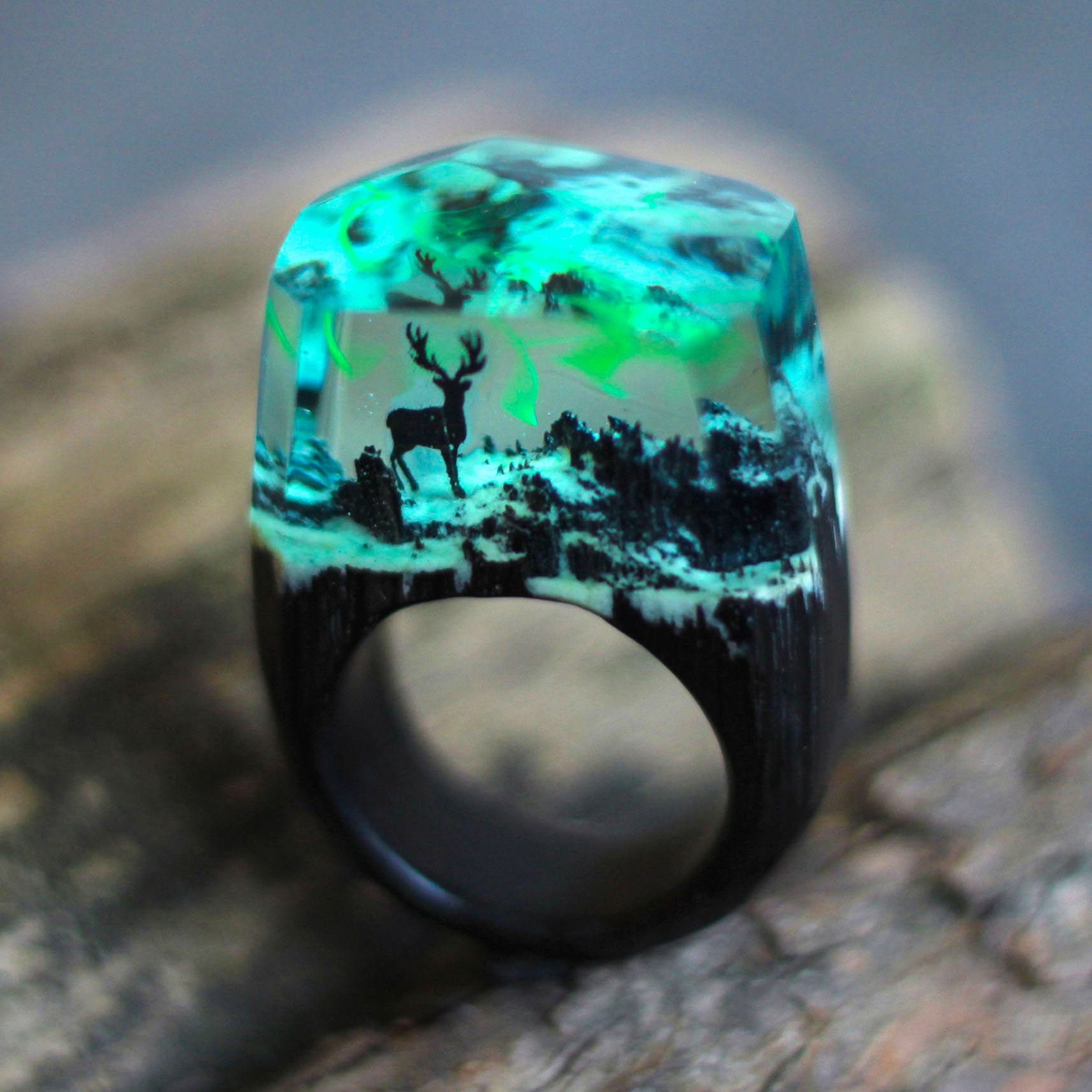 Northern lights resin best sale ring